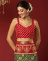 Vasthrlay Georgette Bandhani Unstitched Wine Saree