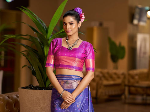 Vasthrlay Unstitched Multicolor Comfortable Friendly Saree