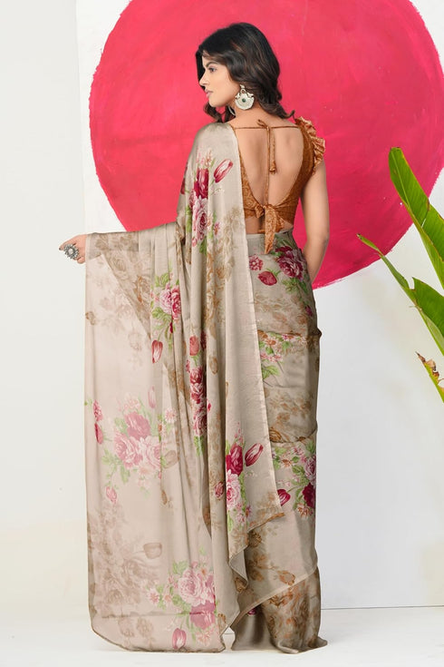 Vasthrlay Fashion Chiffon Printed Dusty Ethnic Wear