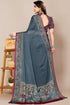 Vasthrlay Fashion Chiffon Georgette Teal Ethnic Wear