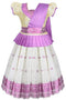 Vasthrlay South Indian Pattu Pavadai Jacquard Lehenga Choli With Attachable Half Saree For Girls