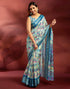 Vasthrlay Printed Jacquard Unstitched Rama Green Saree