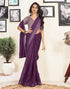 Vasthrlay Printed Striped Unstitched Peach Saree