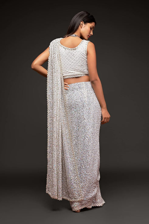 Vasthrlay Georgette Sequins Blouse Ethnic Wear