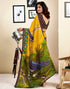 Vasthrlay Womens Printed Unstitched White Saree