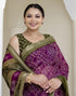 Vasthrlay Chiffon Bandhani Unstitched Pink Saree