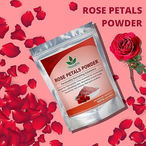 Havintha -100% Pure & Natural Rose Petals Powder For Face Pack and Skin Care