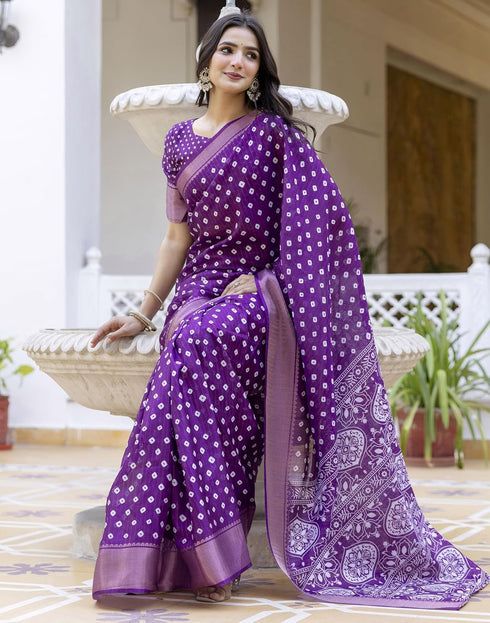 Vasthrlay Printed Weaving Unstitched Green Saree