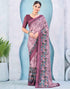 Vasthrlay Georgette Bandhani Mauve Saree With Unstitched Blouse Piece