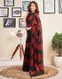 Vasthrlay Georgette Sequence Unstitched Black Saree