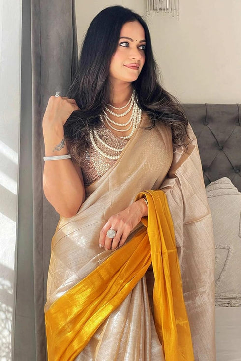 Vasthrlay Chanderi Unstitched Blouse Saree Az Ys Vedashri