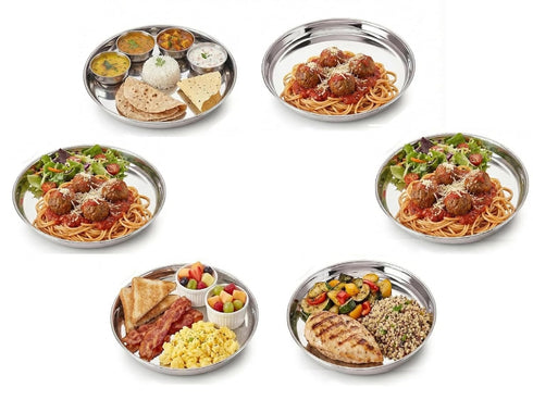 Stainless Steel Dinner Plates Set of 6