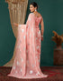 Vasthrlay Georgette Printed Unstitched Orange Saree