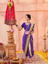 Vasthrlay Weaving Paithani Unstitched Teal Saree