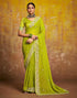 Vasthrlay Georgette Embroidery Unstitched Red Saree