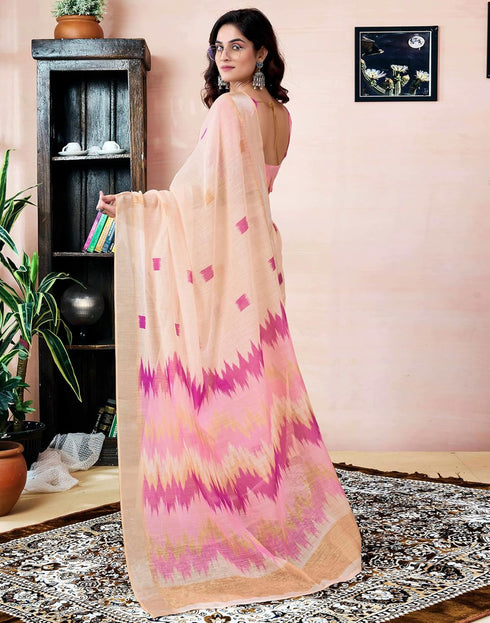 Vasthrlay Womens Printed Unstitched Dark Green Saree