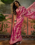 Vasthrlay Kanjivaram Jacquard Unstitched Pink Saree