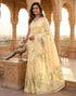 Vasthrlay Chanderi Printed Unstitched Beige Saree