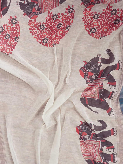 Vasthrlay Digital Printed Unstitched Pink Saree