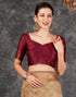 Vasthrlay Banarasi Kanjeevaram Unstitched Beige Saree
