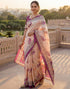 Vasthrlay Banglori Printed Unstitched Peach Saree