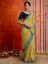 Vasthrlay Sequins Embroidery Olive Saree