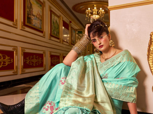 Vasthrlay Banarasi Unstitched Saree