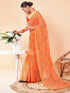 Vasthrlay Chiffon Bandhani Unstitched Peach Saree