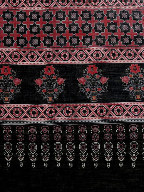 Vasthrlay Weaving Printed Beige Saree