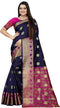 Vasthrlay Banarasi Blue Orange Ethnic Wear