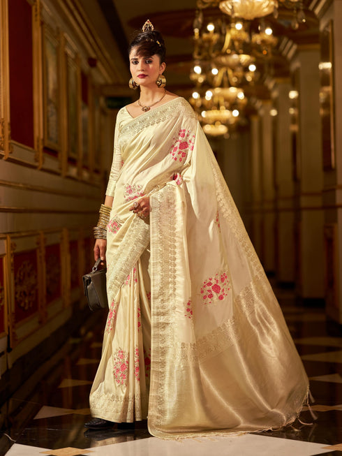Vasthrlay Banarasi Unstitched Saree