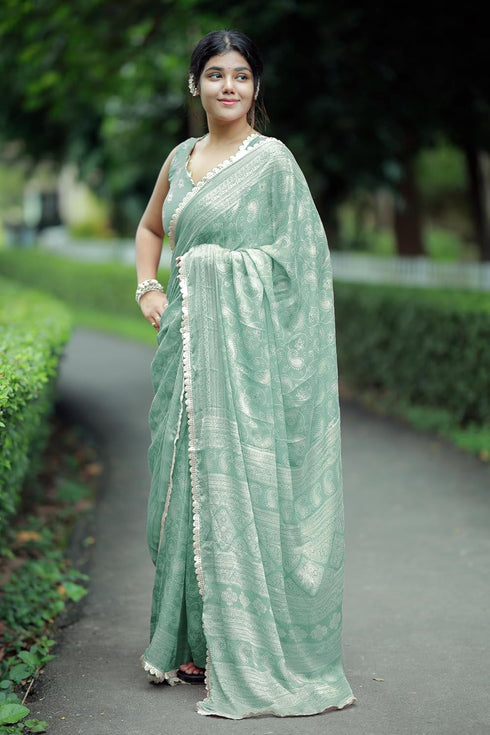 Vasthrlay Fashion Chiffon Paisley Printed Ethnic Wear