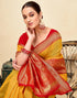 Vasthrlay Jacquard Letest Unstitched Yellow Saree