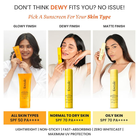 Foxtale SPF 70 Niacinamide Dewy Sunscreen with PA++++