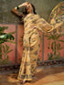 Vasthrlay Shimmer Printed Unstitched Beige Saree
