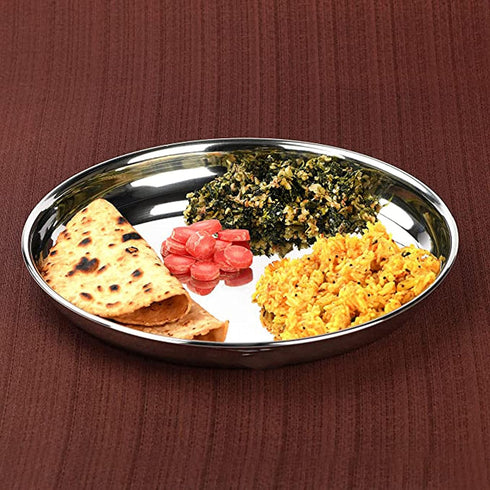 Stainless Steel Dinner Plate Set of 2 (10 Inches)