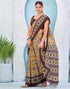 Vasthrlay Georgette Bandhani Unstitched Grey Saree