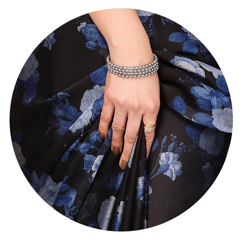 Vasthrlay Fashion Chiffon Turquoise Ethnic Wear