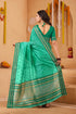 Vasthrlay Orange Jacquard Unstitched Saree