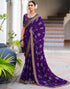 Vasthrlay Georgette Scalloped Unstitched Yellow Saree