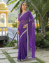 Vasthrlay Embroidery Georgette Unstitched Sky Blue Saree