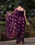 Vasthrlay Georgette Printed Unstitched Red Saree
