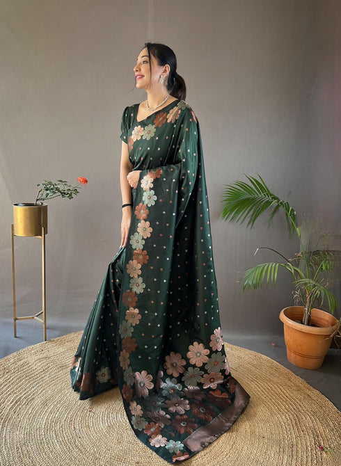 Vasthrlay Women's Paithani Ethnic Unstitched Saree