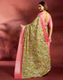 Vasthrlay Printed Jacquard Unstitched Rama Green Saree