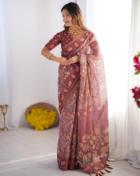 Vasthrlay Handloom Grey Green Traditional Saree