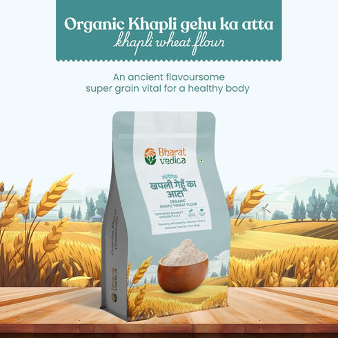Bharat Vedica Organic Khapli Wheat Flour Organic Khapli Gehu ka Atta