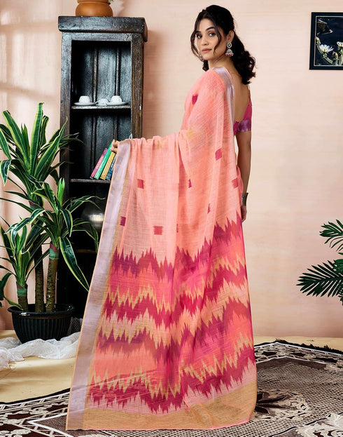 Vasthrlay Womens Printed Unstitched Dark Green Saree