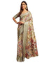 Vasthrlay Printed Jacquard Unstitched Rama Green Saree