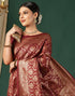 Vasthrlay Maroon Traditional Unstitched Saree