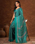 Vasthrlay Womens Printed Unstitched Brown Saree